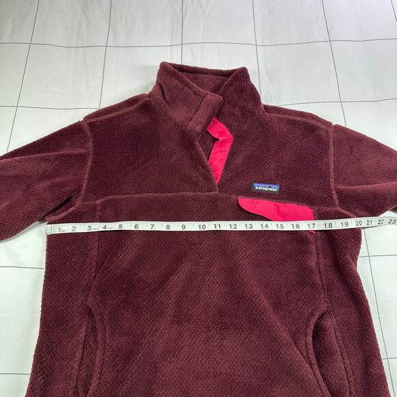 Patagonia Sweater Womens Large Burgundy Re-Tool Snap-T Fleece Pullover Outdoor - Picture 7 of 8